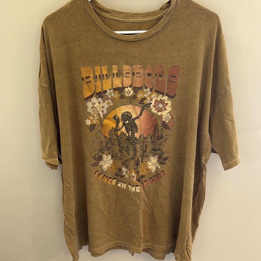 Billabong Olive Green Graphic Short Sleeve Tee